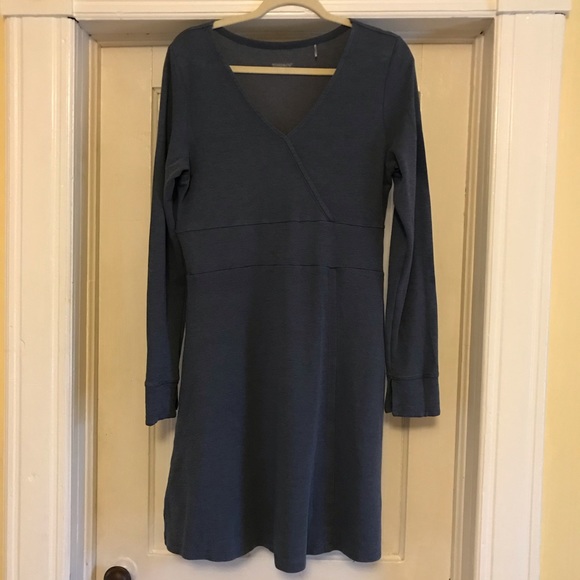 Toad&Co Dresses & Skirts - Toad & Co Finlay Faux Wrap A-Line Dress Sz L Blue